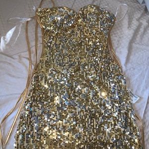 Gold & silver sequin party dress